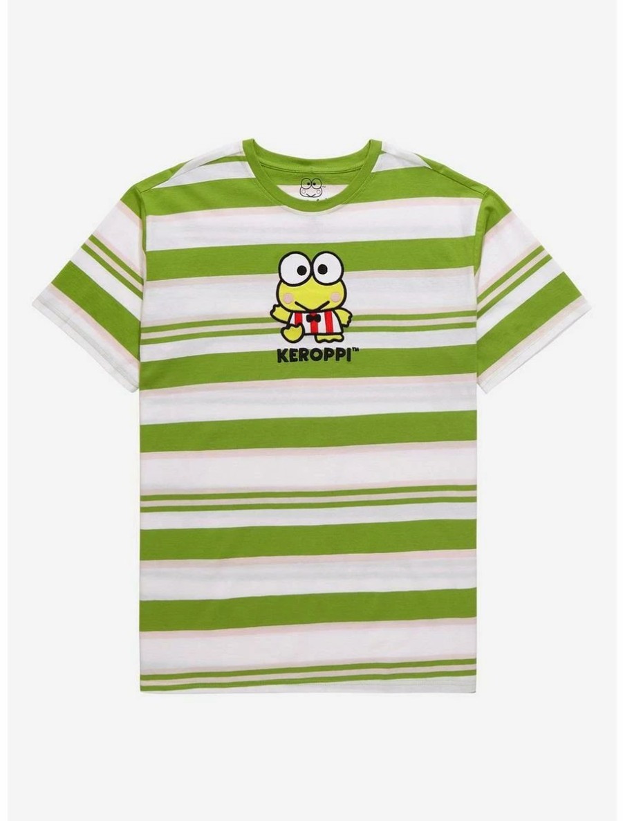 Anime * | Anime Sanrio Keroppi Portrait Embroidered Stripe T-Shirt Boxlunch Exclusive