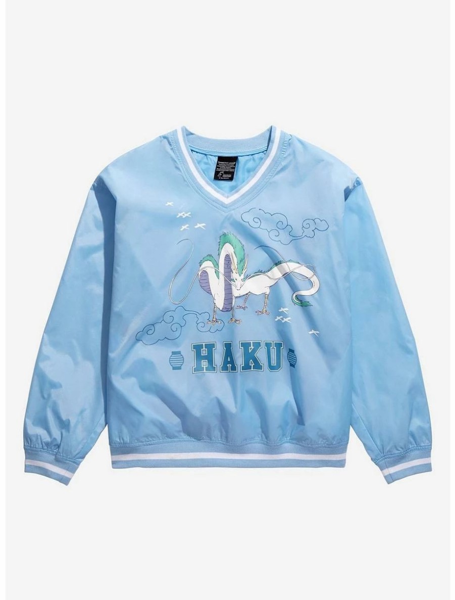 Anime * | Anime Studio Ghibli Spirited Away Haku Portrait V-Neck Windbreaker Crewneck Boxlunch Exclusive