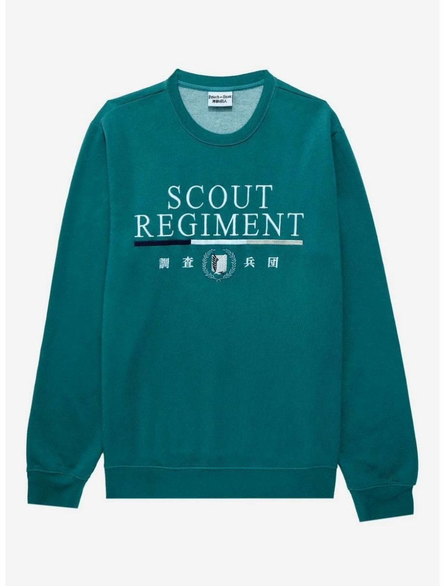 Anime * | Anime Attack On Titan Scout Regiment Collegiate Crewneck Boxlunch Exclusive