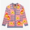 Anime * | Anime Studio Ghibli Howl'S Moving Castle Howl'S Diamonds & Calcifer Women'S Plus Size Cardigan Boxlunch Exclusive