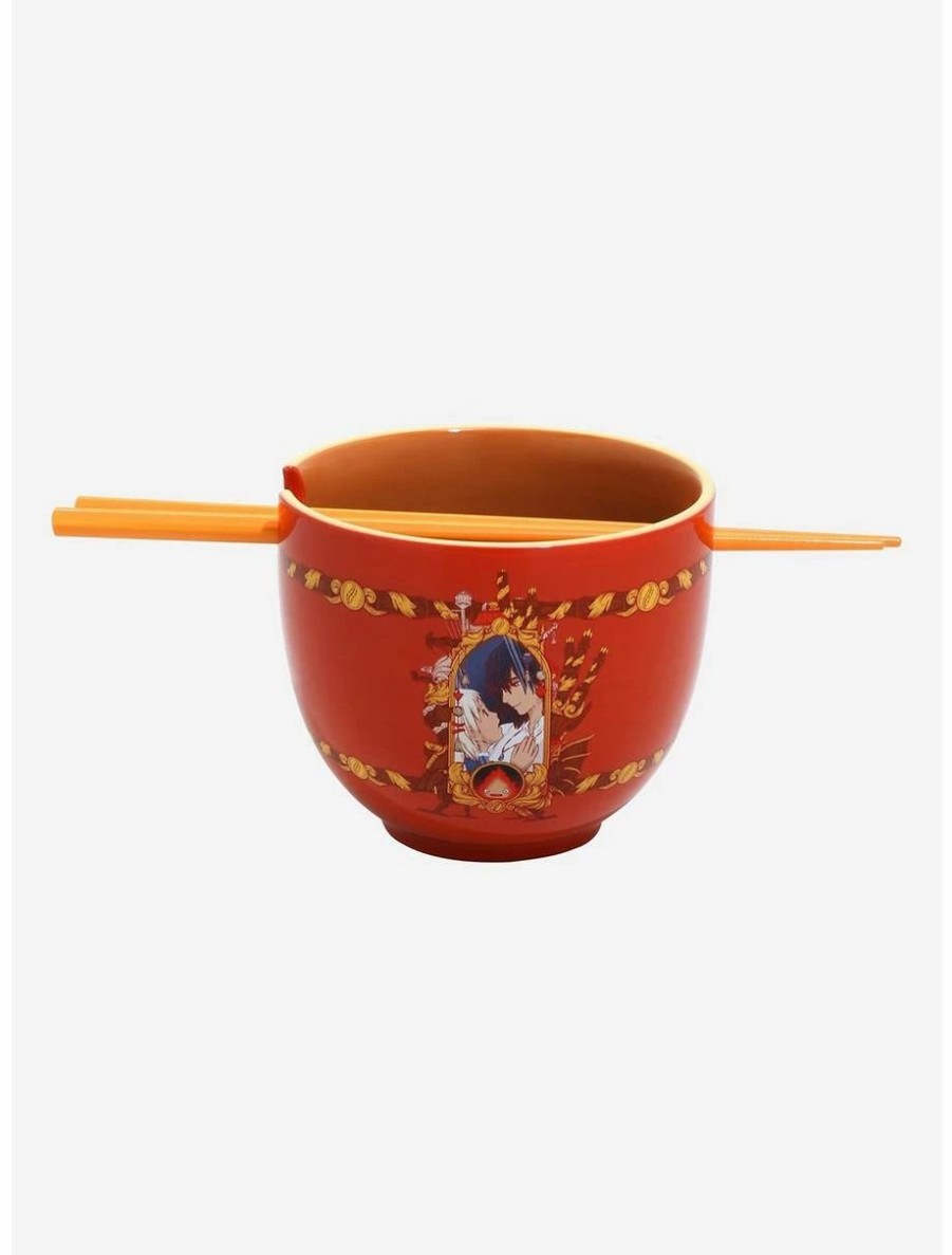 Anime * | Anime Studio Ghibli Howl'S Moving Castle Characters Ramen Bowl With Chopsticks