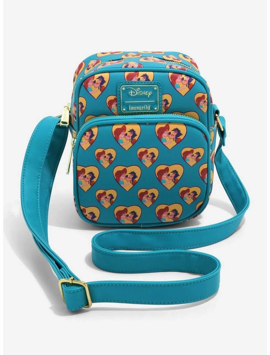 Cartoons * | Cartoons Loungefly Disney A Goofy Movie Heart Kiss Allover Print Crossbody Bag Boxlunch Exclusive