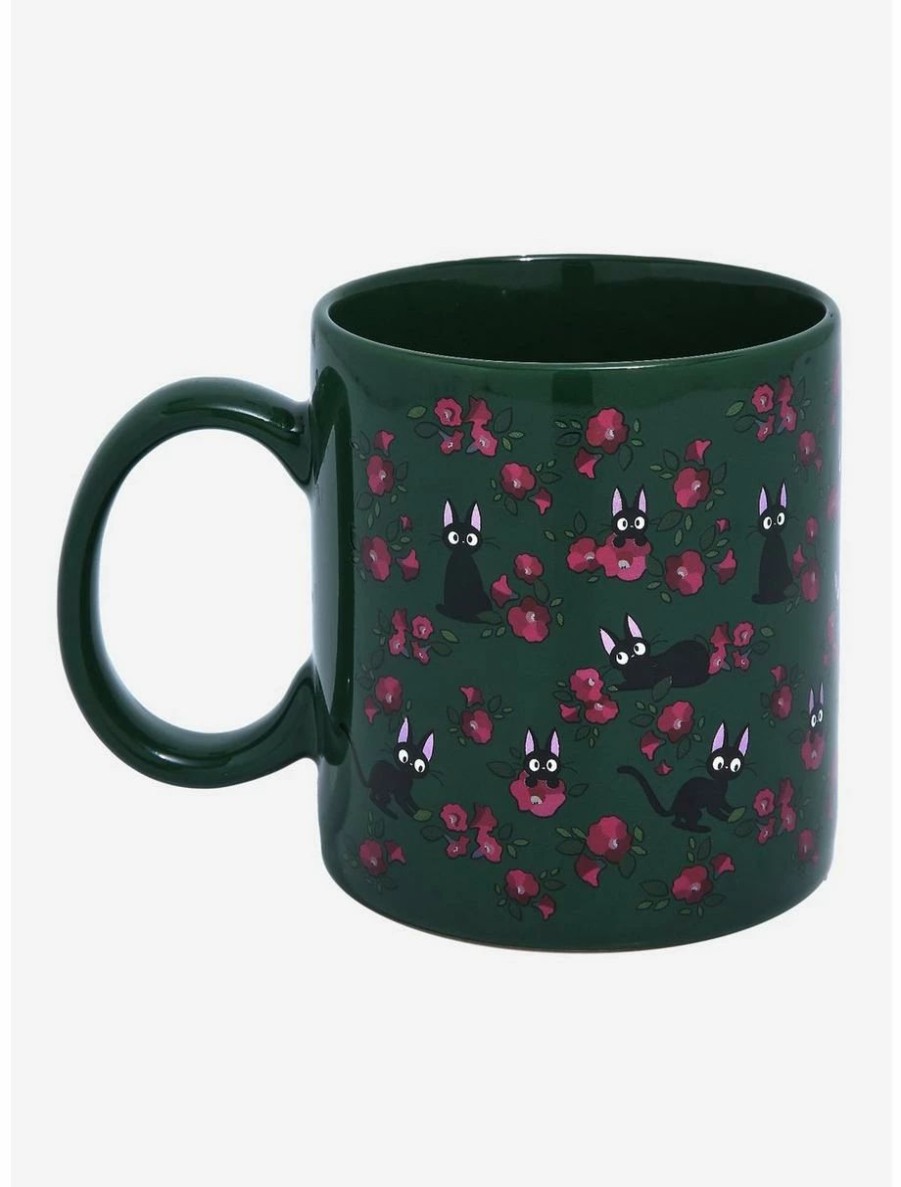 Anime * | Anime Studio Ghibli Kiki'S Delivery Service Jiji Floral Mug Boxlunch Exclusive