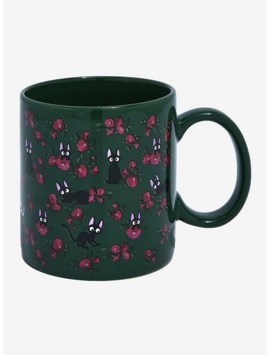 Anime * | Anime Studio Ghibli Kiki'S Delivery Service Jiji Floral Mug Boxlunch Exclusive