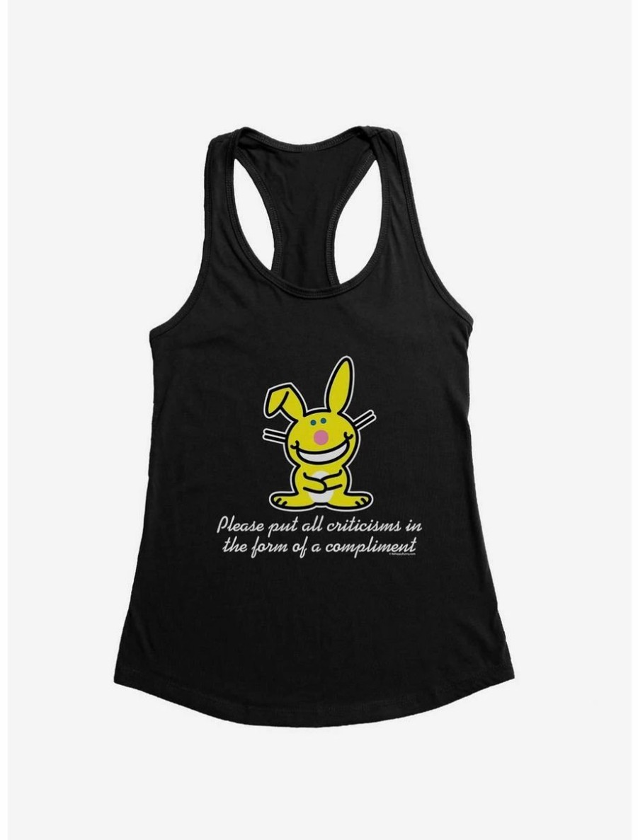 Cartoons * | Cartoons It'S Happy Bunny Compliments Only Womens Tank Top