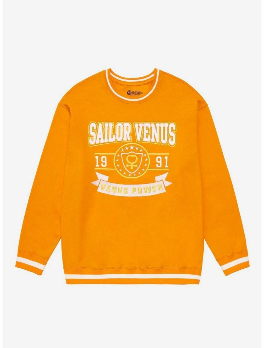 Anime * | Anime Pretty Guardian Sailor Moon Sailor Venus Varsity Crewneck Boxlunch Exclusive