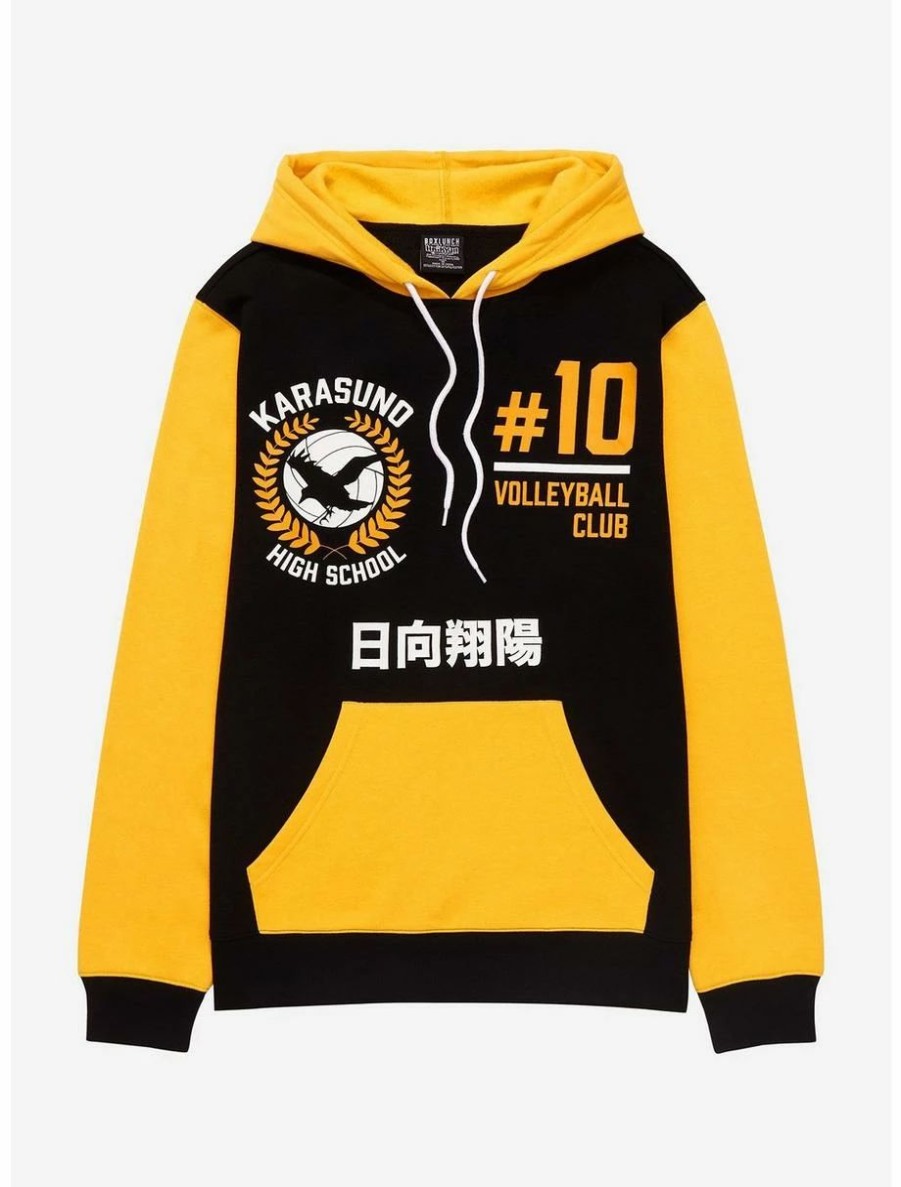 Anime * | Anime Haikyu!! Karasuno High School Volleyball Club Color Block Hoodie