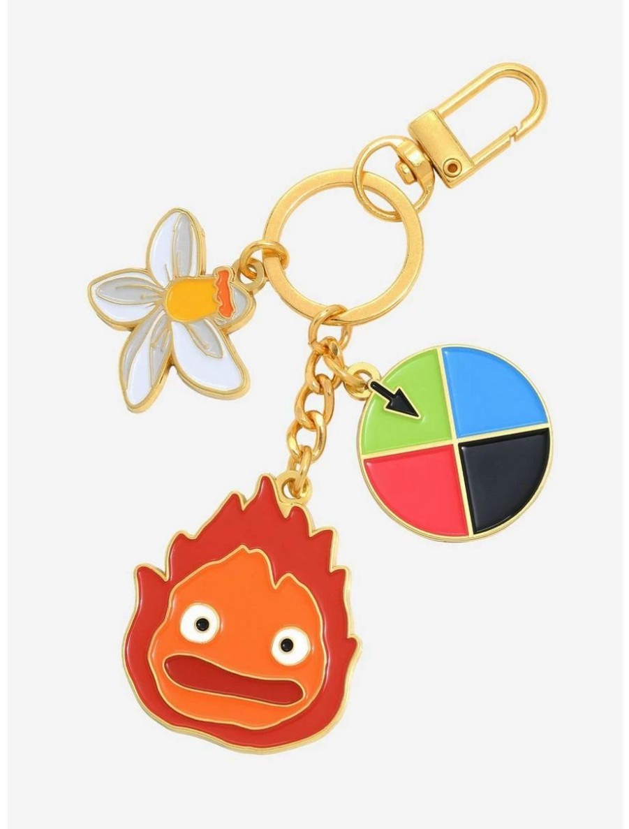 Anime * | Anime Studio Ghibli Howl'S Moving Castle Calcifer Multi-Charm Keychain Boxlunch Exclusive