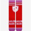 Cartoons * | Cartoons Sailor Moon Sailor Mars Varsity Crew Socks Boxlunch Exclusive