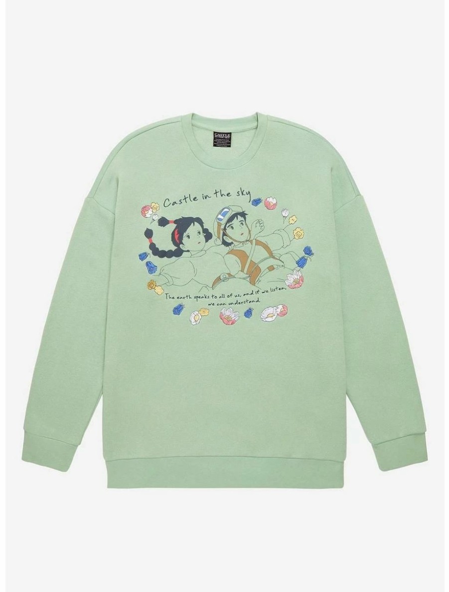 Anime * | Anime Studio Ghibli Castle In The Sky Sheeta And Pazu Floral Crewneck Boxlunch Exclusive