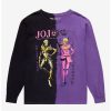 Anime * | Anime Jojo'S Bizarre Adventure Golden Wind & Giorno Portraits Split-Dye Long Sleeve T-Shirt Boxlunch Exclusive